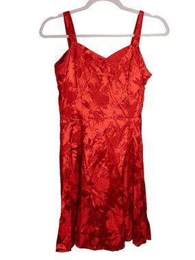 Vintage All That Jazz Bright Red Satin Mini Dress - Size 7/8